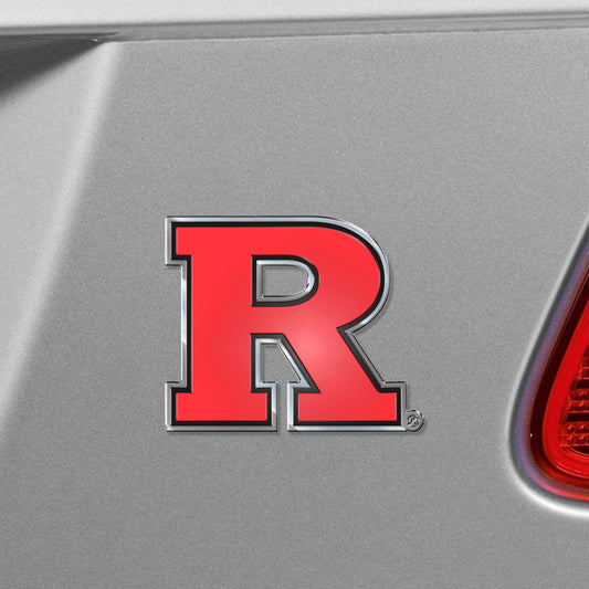Rutgers Scarlett Knights Heavy Duty Aluminum Embossed Color Emblem - Rutgers