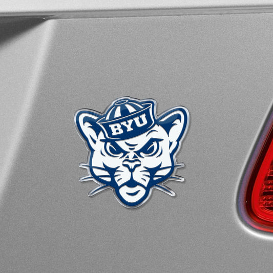 BYU Cougars Heavy Duty Aluminum Embossed Color Emblem - Alternate - BYU