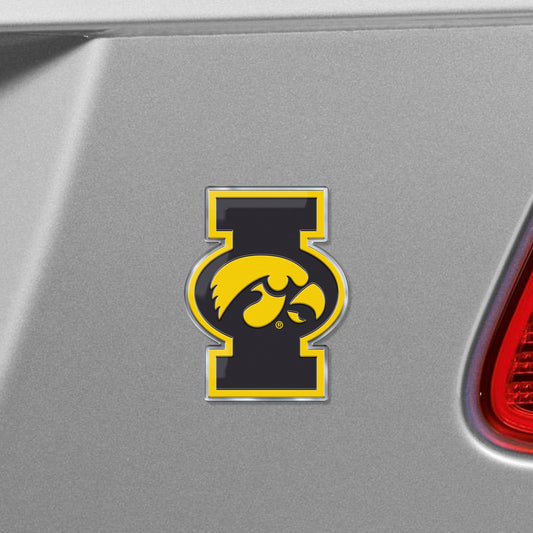 Iowa Hawkeyes Heavy Duty Aluminum Embossed Color Emblem - Alternate - Iowa