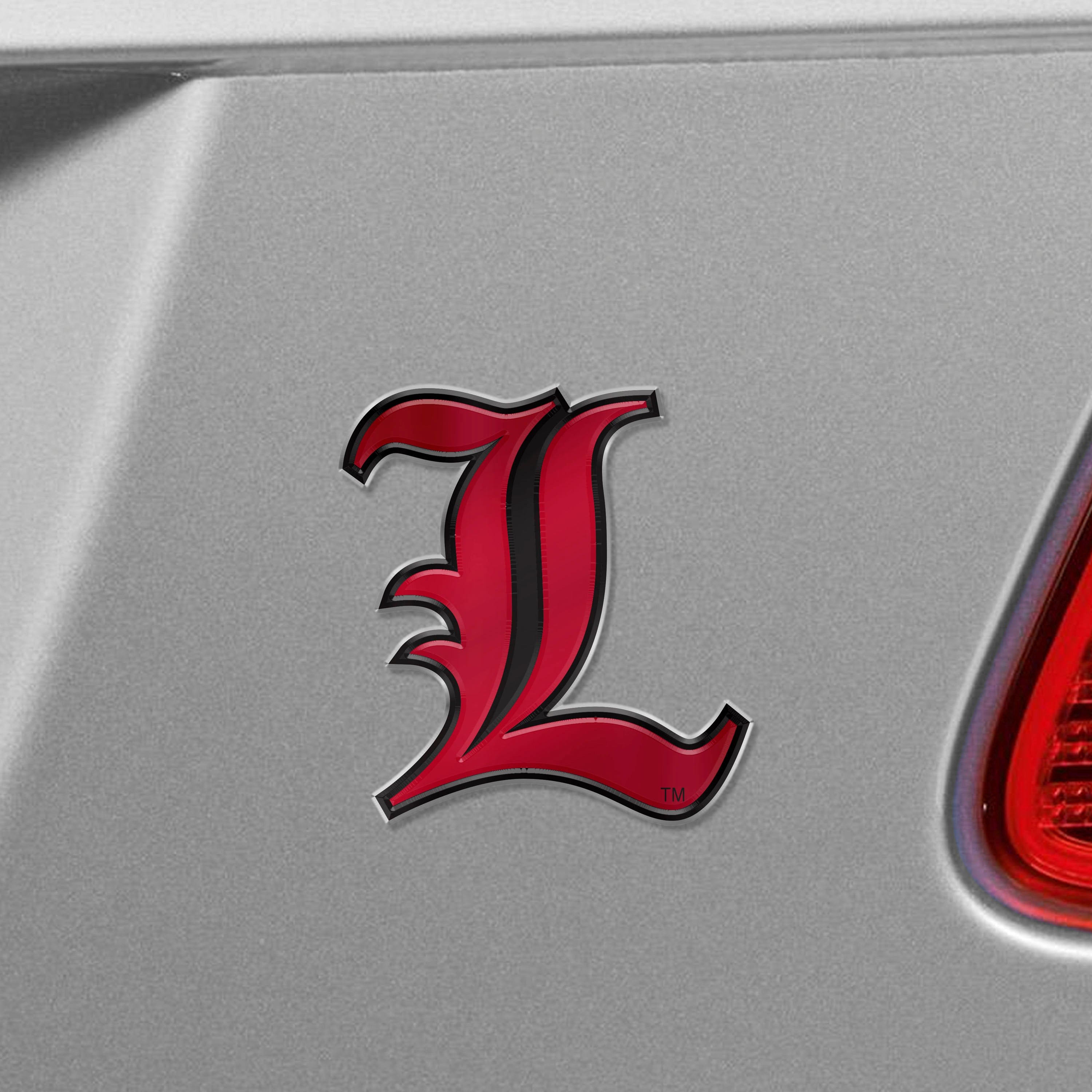Louisville Cardinals Heavy Duty Aluminum Embossed Color Emblem - Alternate - Louisville
