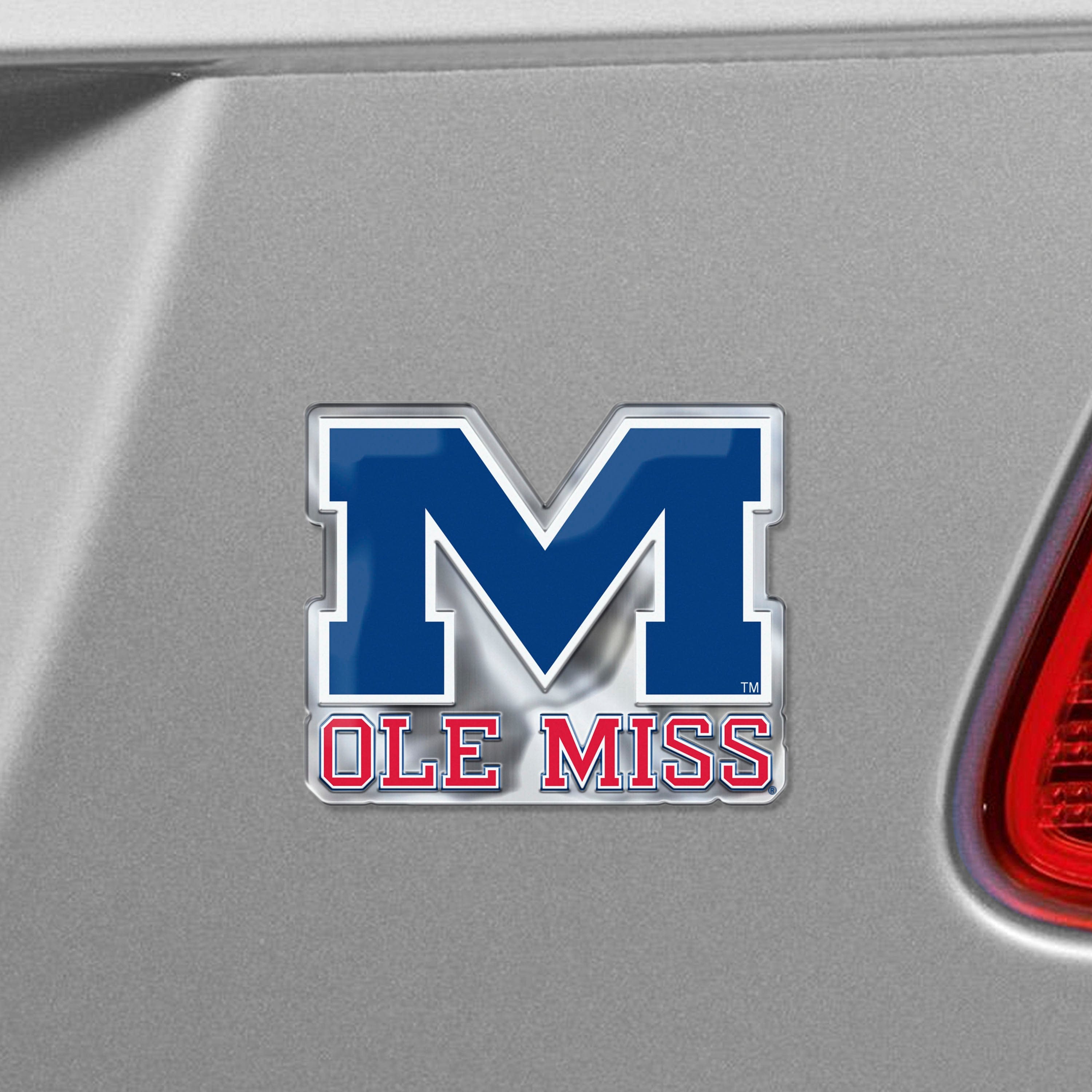 Ole Miss Rebels Heavy Duty Aluminum Embossed Color Emblem - Alternate - Ole Miss