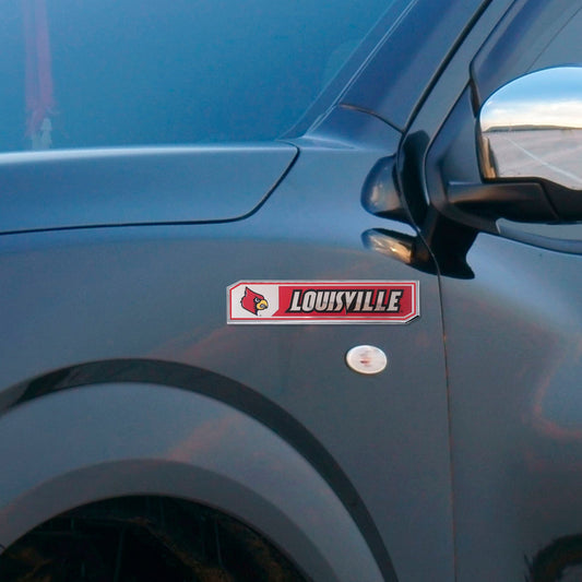 Louisville Cardinals 2 Piece Heavy Duty Aluminum Embossed Truck Emblem Set - Louisville
