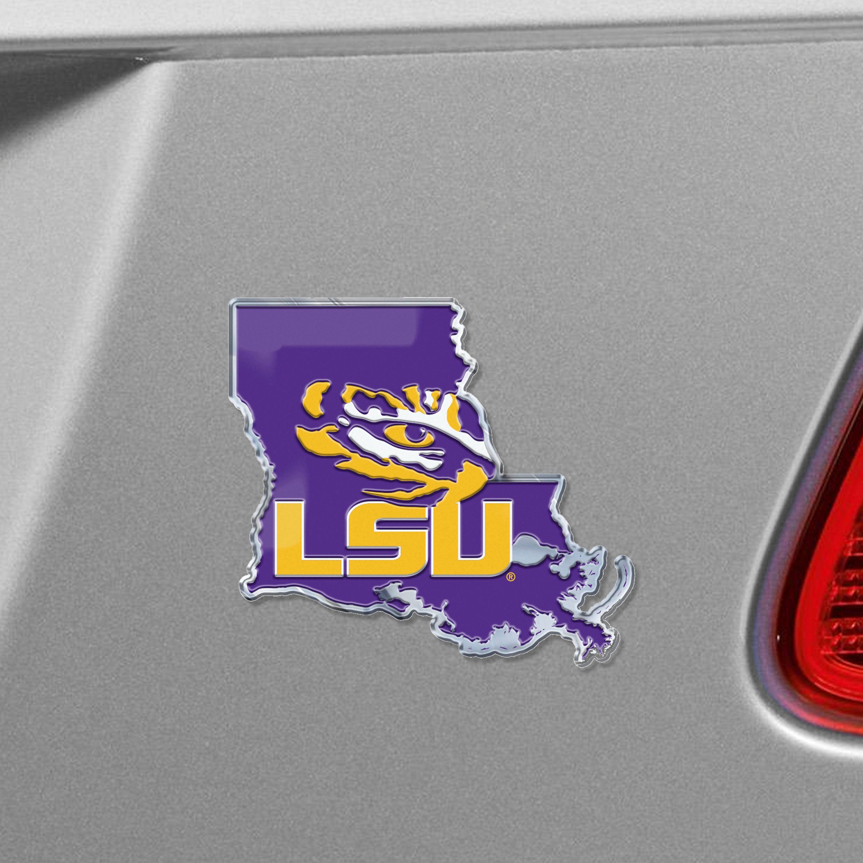 LSU Tigers Team State Aluminum Embossed Emblem - LSU