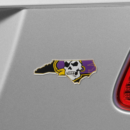 East Carolina Pirates Team State Aluminum Embossed Emblem - East Carolina