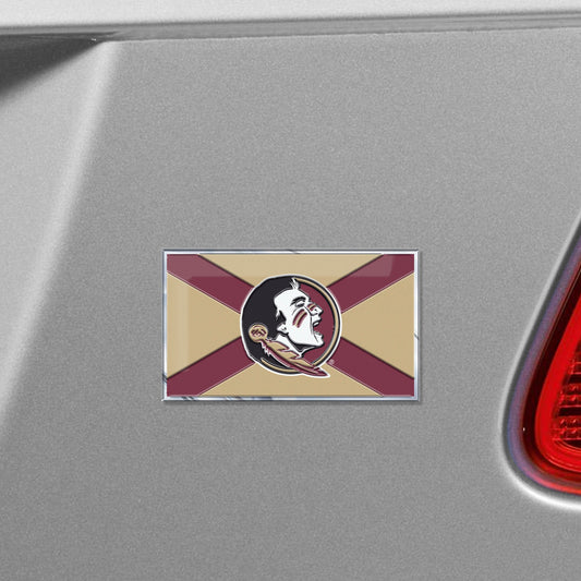 Florida State Seminoles State Flag Aluminum Embossed Emblem - Florida State