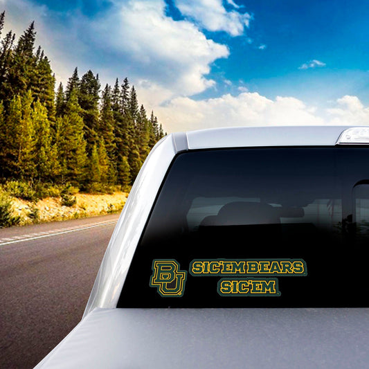Baylor Bears 2 Piece Team Slogan Decal Sticker Set - Baylor