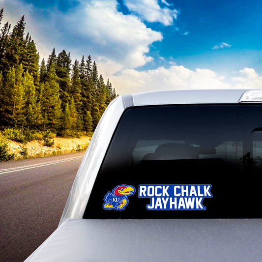 Kansas Jayhawks 2 Piece Team Slogan Decal Sticker Set - Kansas