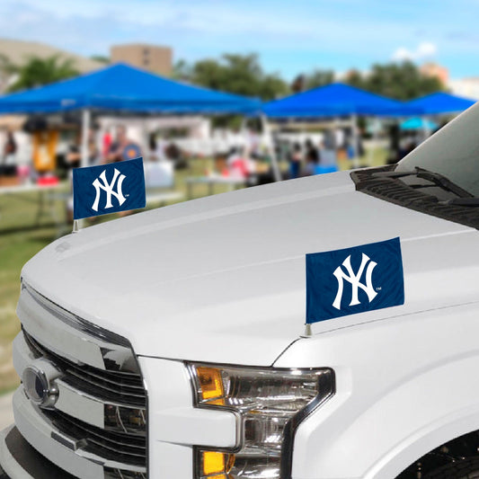 New York Yankees Ambassador Car Flags - 2 Pack Mini Auto Flags, 4in X 6in - New York Yankees