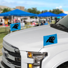 Carolina Panthers Ambassador Car Flags - 2 Pack Mini Auto Flags, 4in X 6in - Carolina Panthers