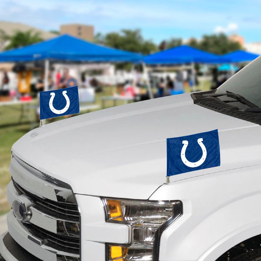 Indianapolis Colts Ambassador Car Flags - 2 Pack Mini Auto Flags, 4in X 6in - Indianapolis Colts