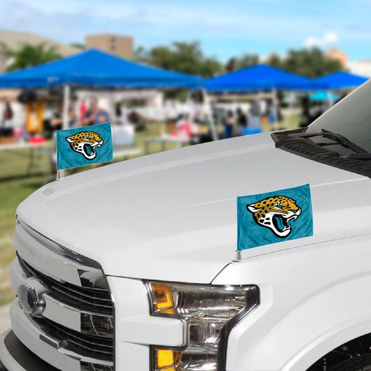 Jacksonville Jaguars Ambassador Car Flags - 2 Pack Mini Auto Flags, 4in X 6in - Jacksonville Jaguars