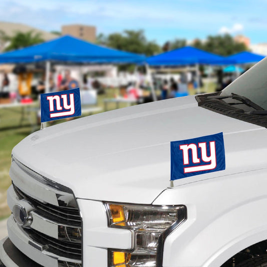 New York Giants Ambassador Car Flags - 2 Pack Mini Auto Flags, 4in X 6in - New York Giants