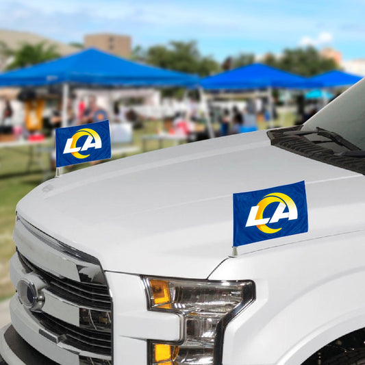 Los Angeles Rams Ambassador Car Flags - 2 Pack Mini Auto Flags, 4in X 6in - Los Angeles Rams