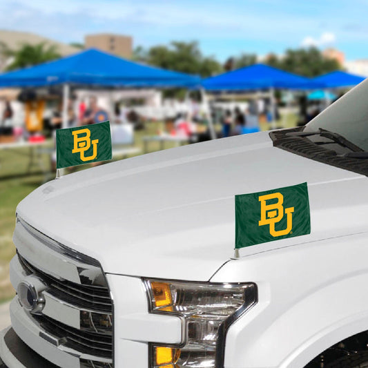 Baylor Bears Ambassador Car Flags - 2 Pack Mini Auto Flags, 4in X 6in - Baylor