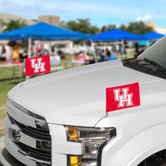 Houston Cougars Ambassador Car Flags - 2 Pack Mini Auto Flags, 4in X 6in - Houston