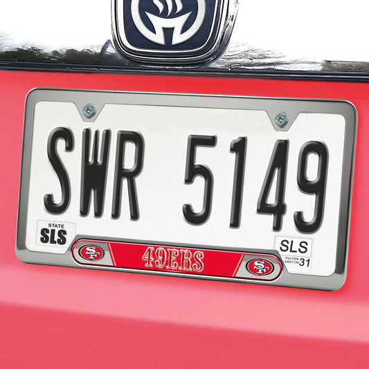 San Francisco 49ers Embossed License Plate Frame, 6.25in x 12.25in - San Francisco 49ers