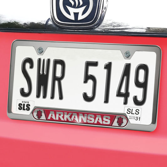 Arkansas Razorbacks Embossed License Plate Frame, 6.25in x 12.25in - Arkansas
