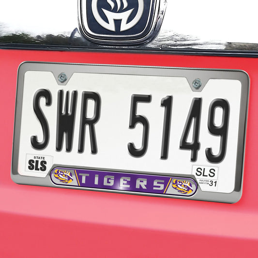 LSU Tigers Embossed License Plate Frame, 6.25in x 12.25in - LSU