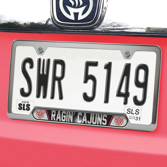Louisiana-Lafayette Ragin' Cajuns Embossed License Plate Frame, 6.25in x 12.25in - Louisiana-Lafayette