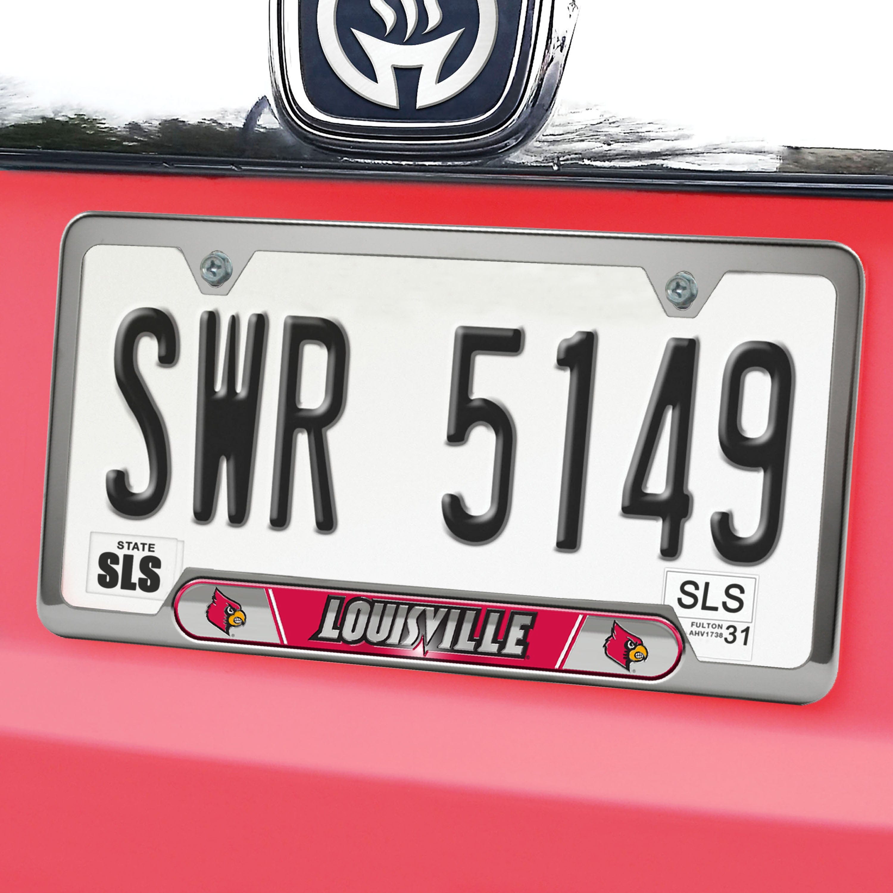 Louisville Cardinals Embossed License Plate Frame, 6.25in x 12.25in - Louisville