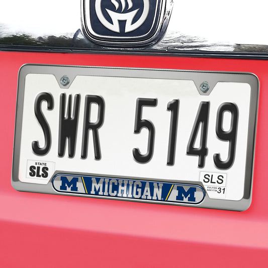 Michigan Wolverines Embossed License Plate Frame, 6.25in x 12.25in - Michigan