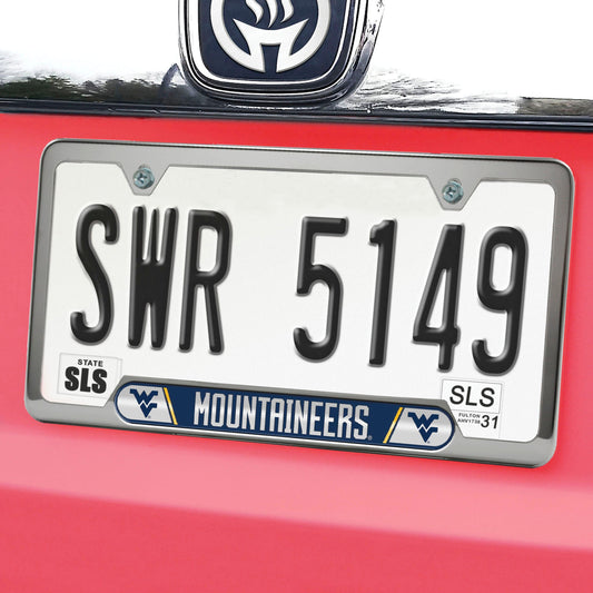West Virginia Mountaineers Embossed License Plate Frame, 6.25in x 12.25in