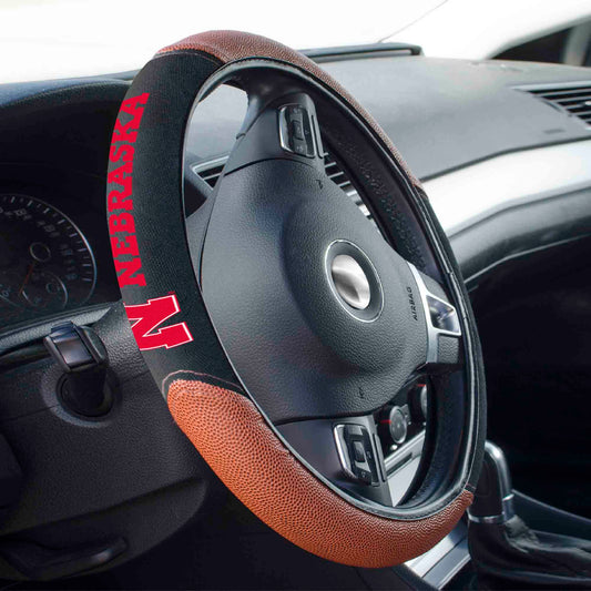 Nebraska Cornhuskers Football Grip Steering Wheel Cover 15" Diameter - Nebraska