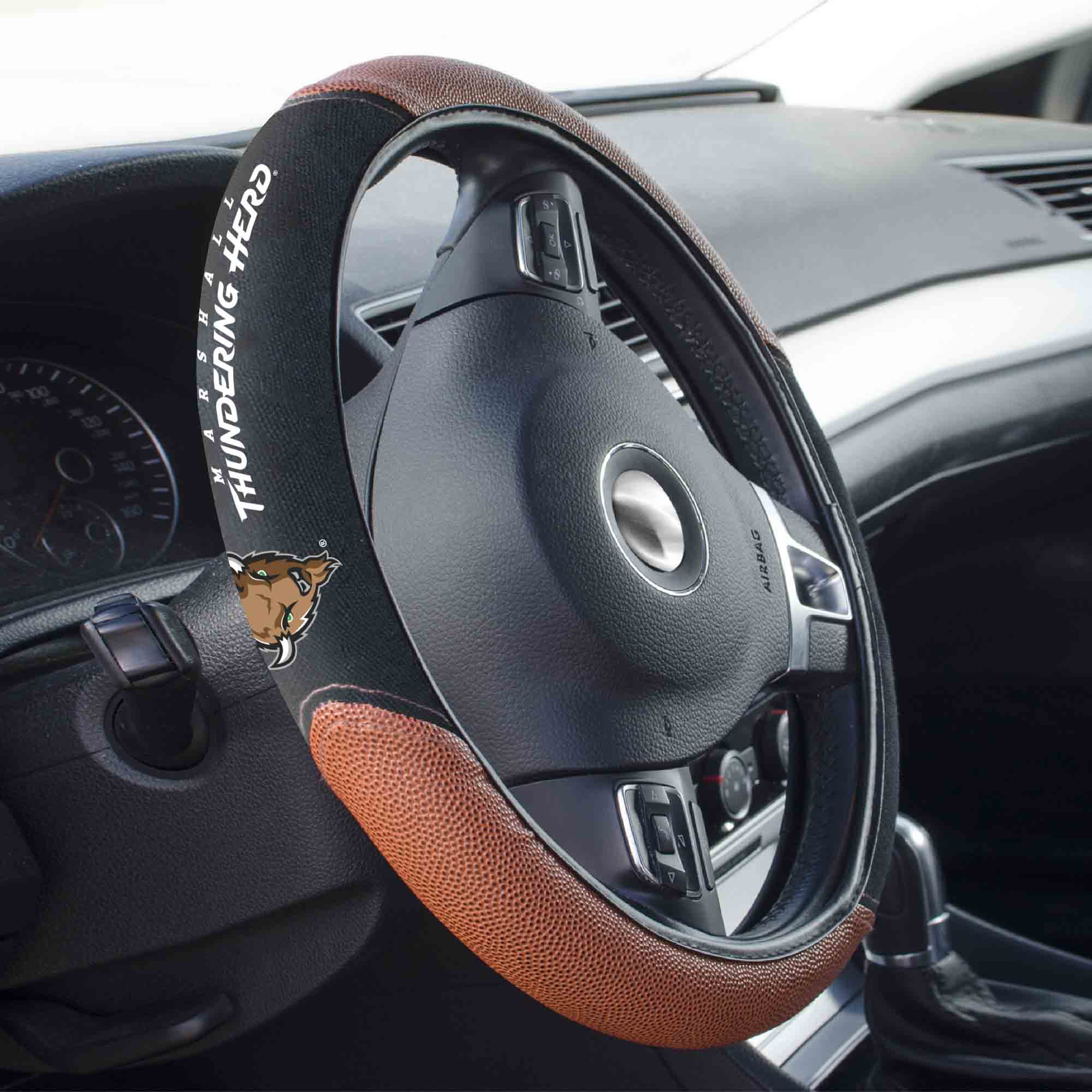 Marshall Thundering Herd Football Grip Steering Wheel Cover 15" Diameter - Marshall