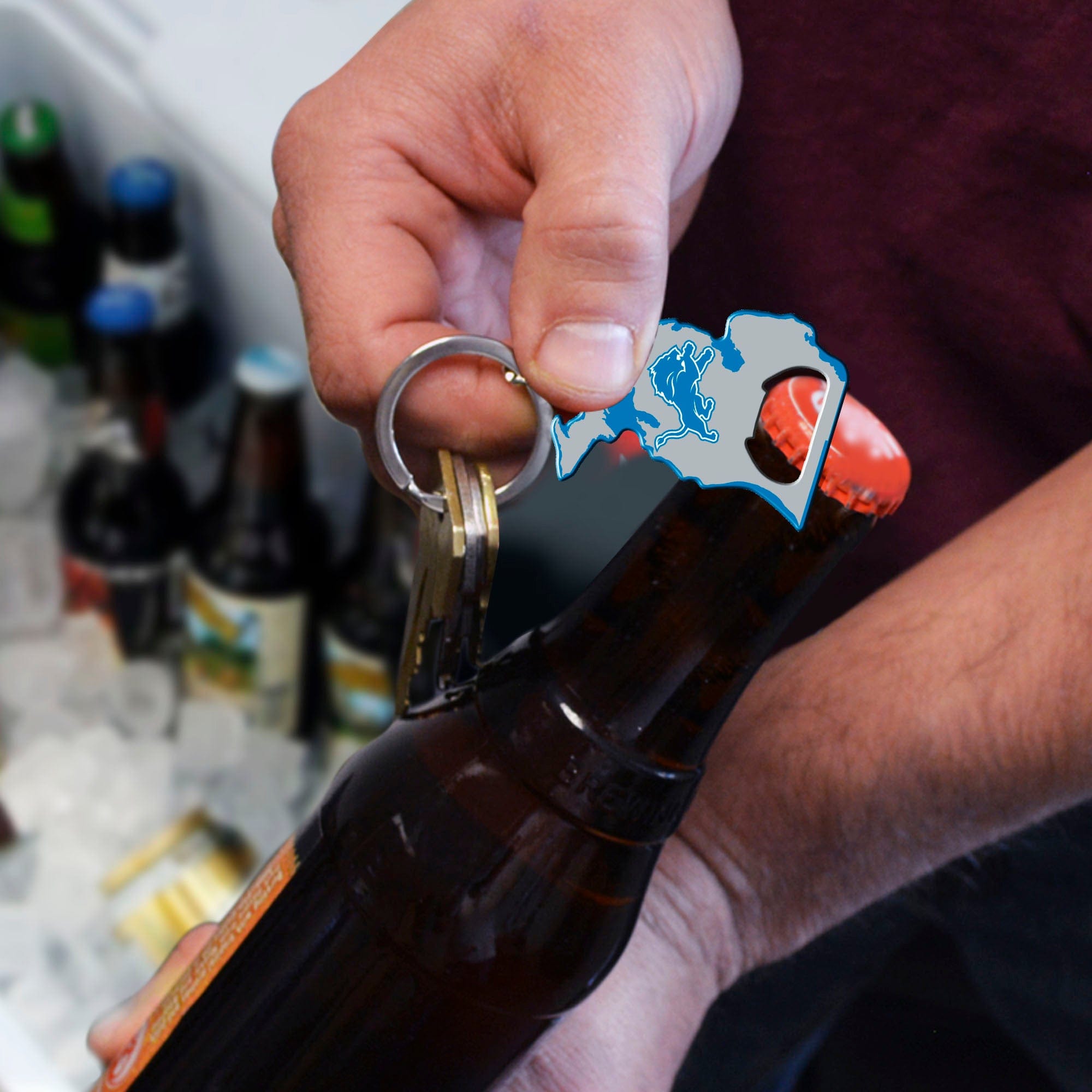 Detroit Lions Keychain Bottle Opener - Detroit Lions