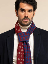 Andrea (red/blue) - Soft and lightweight Italian scarf from 100% wool - Leather Gloves Online - Flyclothing LLC