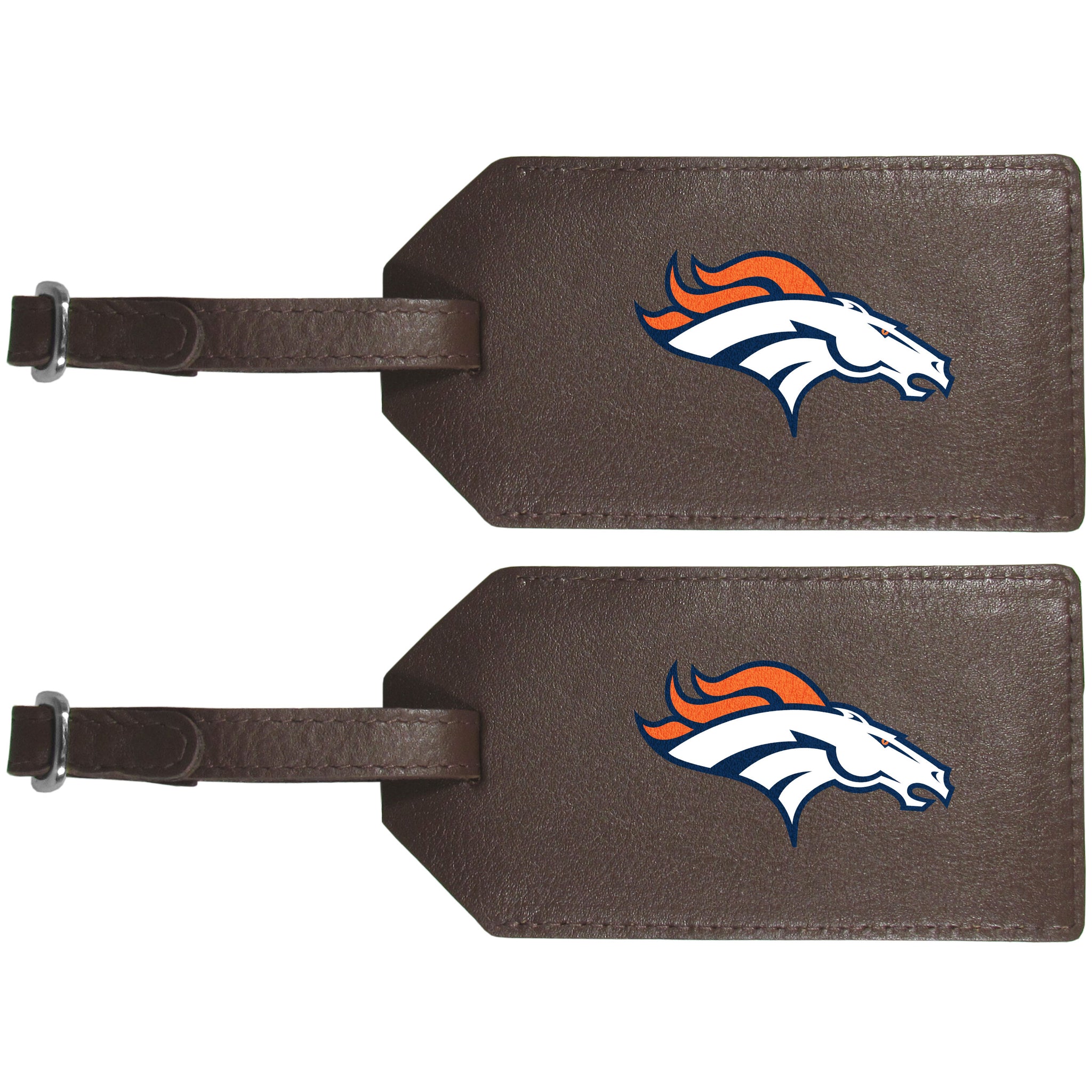 Denver Broncos Leather Luggage Strap, 2pk