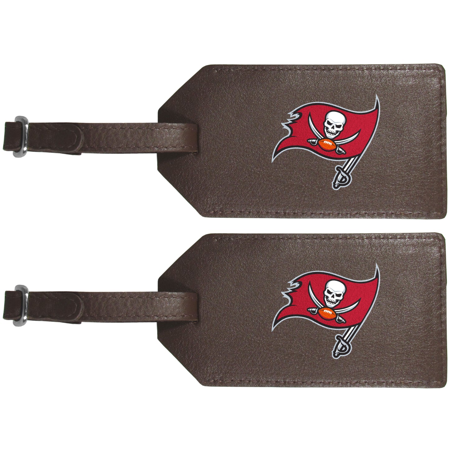Tampa Bay Buccaneers Leather Luggage Strap, 2pk