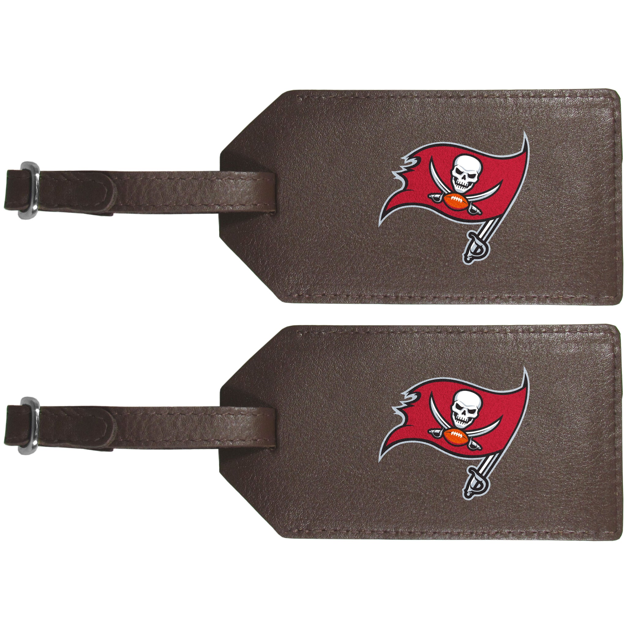 Tampa Bay Buccaneers Leather Luggage Strap, 2pk