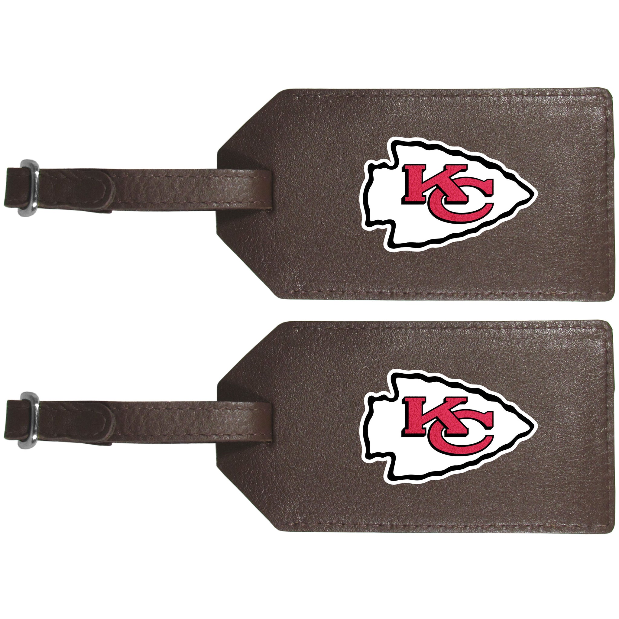 Kansas City Chiefs Leather Luggage Strap, 2pk