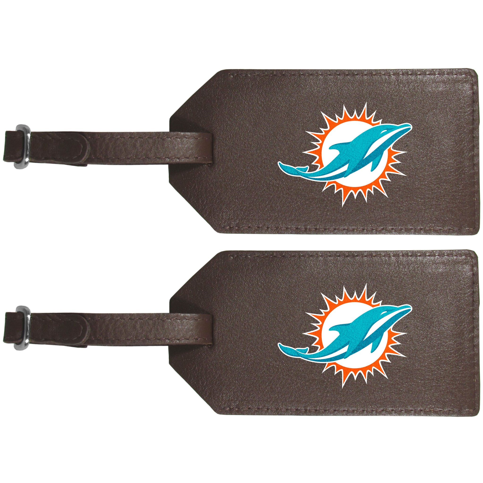 Miami Dolphins Leather Luggage Strap, 2pk