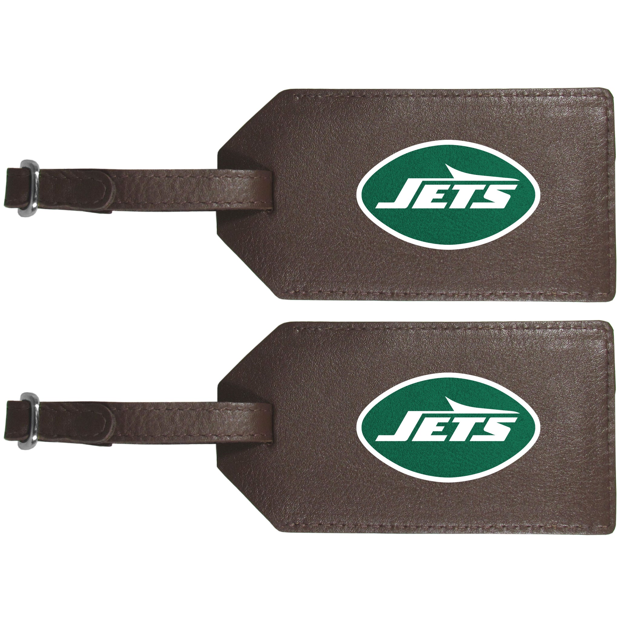 New York Jets Leather Luggage Strap, 2pk