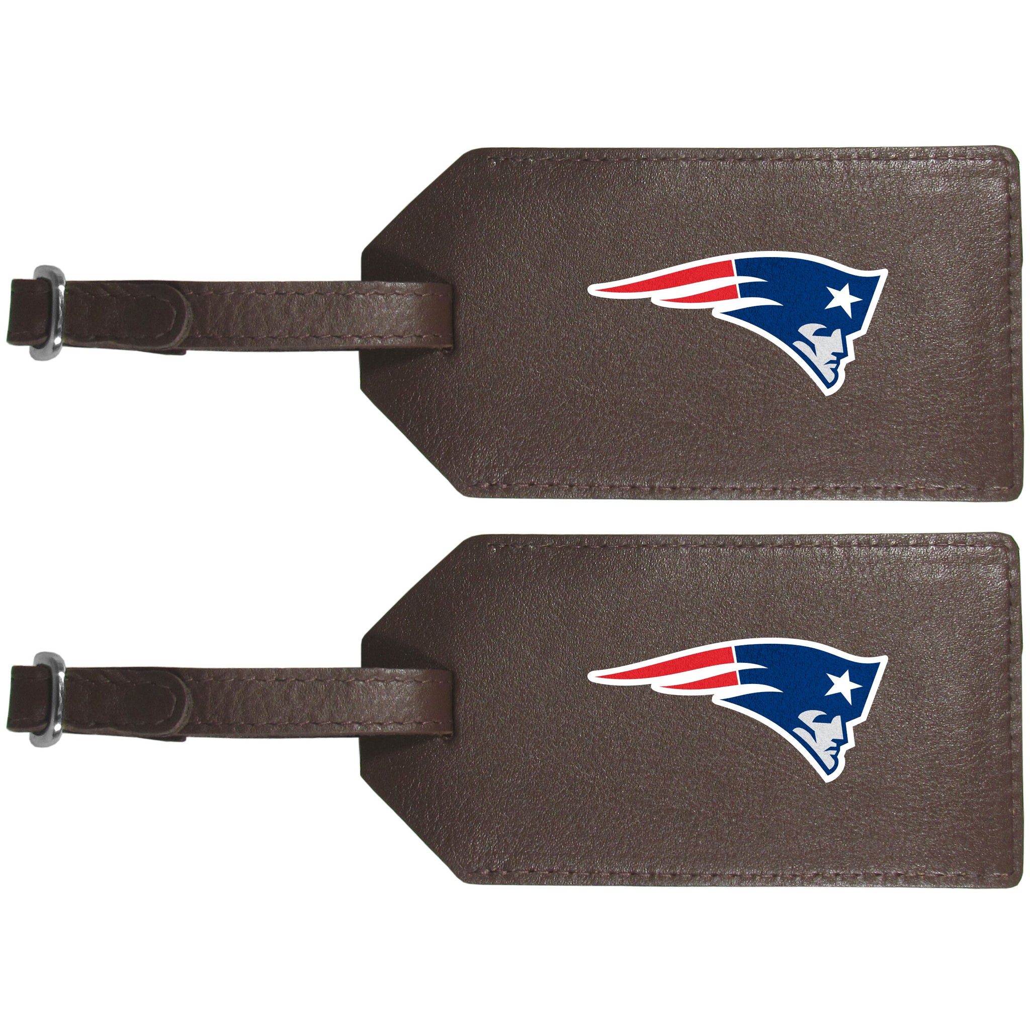 New England Patriots Leather Luggage Strap, 2pk