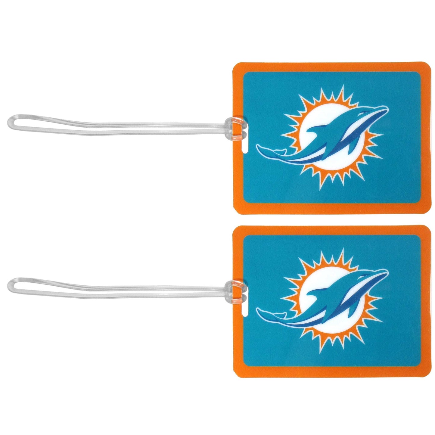 Miami Dolphins Vinyl Luggage Tag, 2pk - Miami Dolphins - Flyclothing LLC