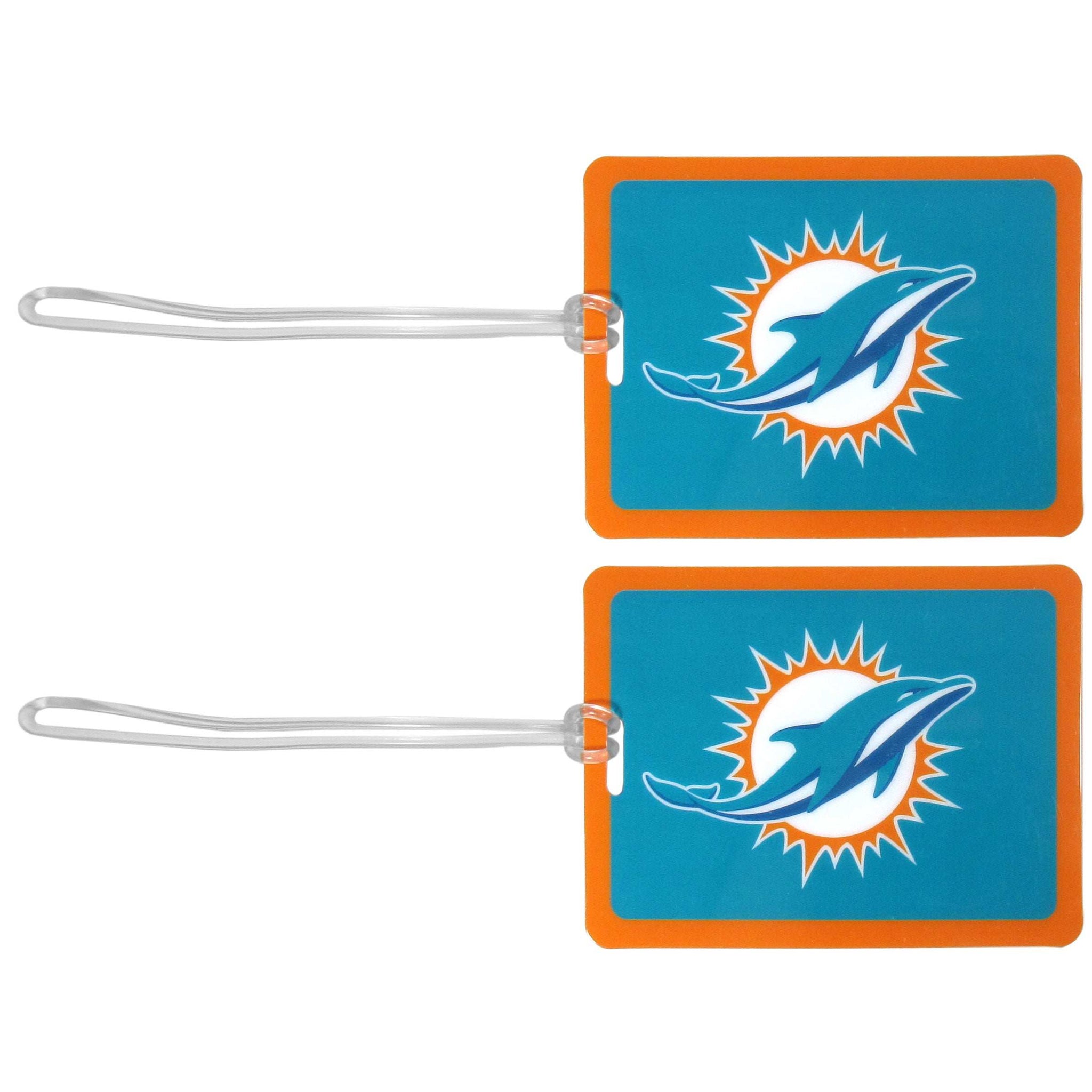 Miami Dolphins Vinyl Luggage Tag, 2pk - Miami Dolphins - Flyclothing LLC