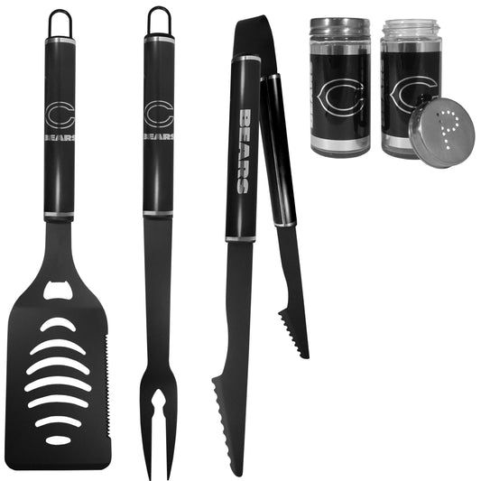 Chicago Bears 3pc Black BBQ Tools w/Shakers - Chicago Bears - Flyclothing LLC
