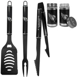 Arizona Cardinals 3pc Black BBQ Tools w/Shakers