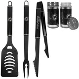 Miami Dolphins 3pc Black BBQ Tools w/Shakers