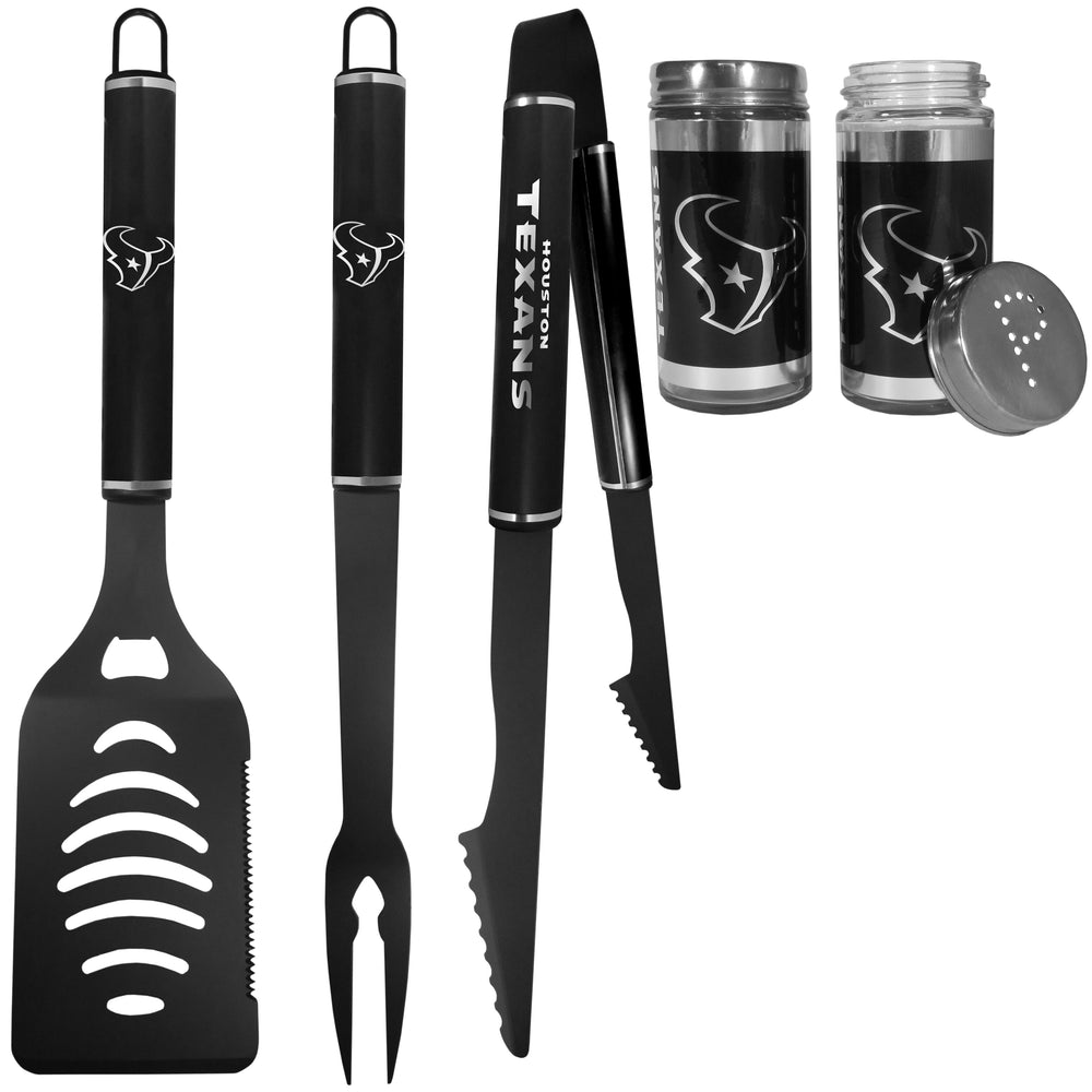 Houston Texans 3pc Black BBQ Tools w/Shakers