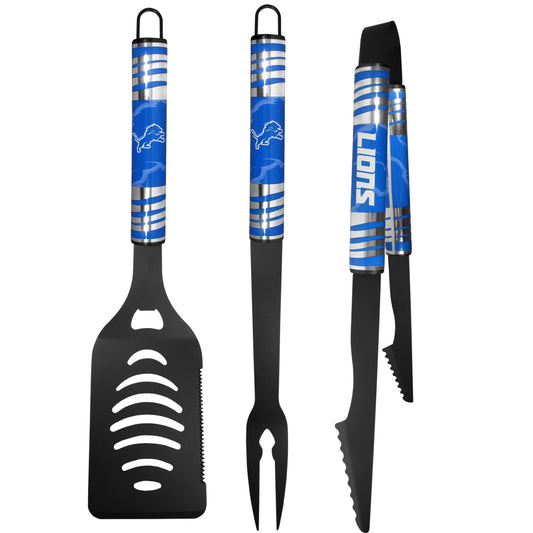 Detroit Lions 3 pc Black Tailgater BBQ Set - Detroit Lions - Flyclothing LLC