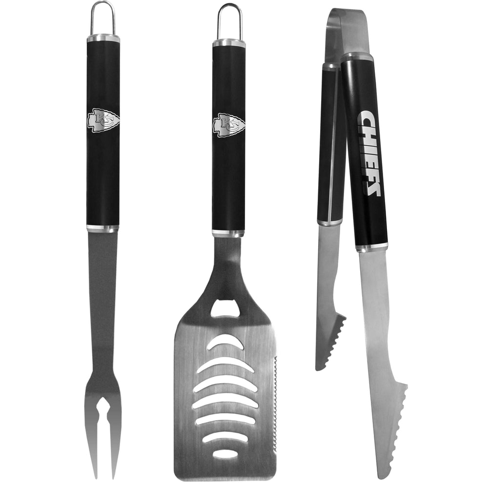 Kansas City Chiefs 3 pc Steel BBQ Set in Black - Kansas City Chiefs - Flyclothing LLC