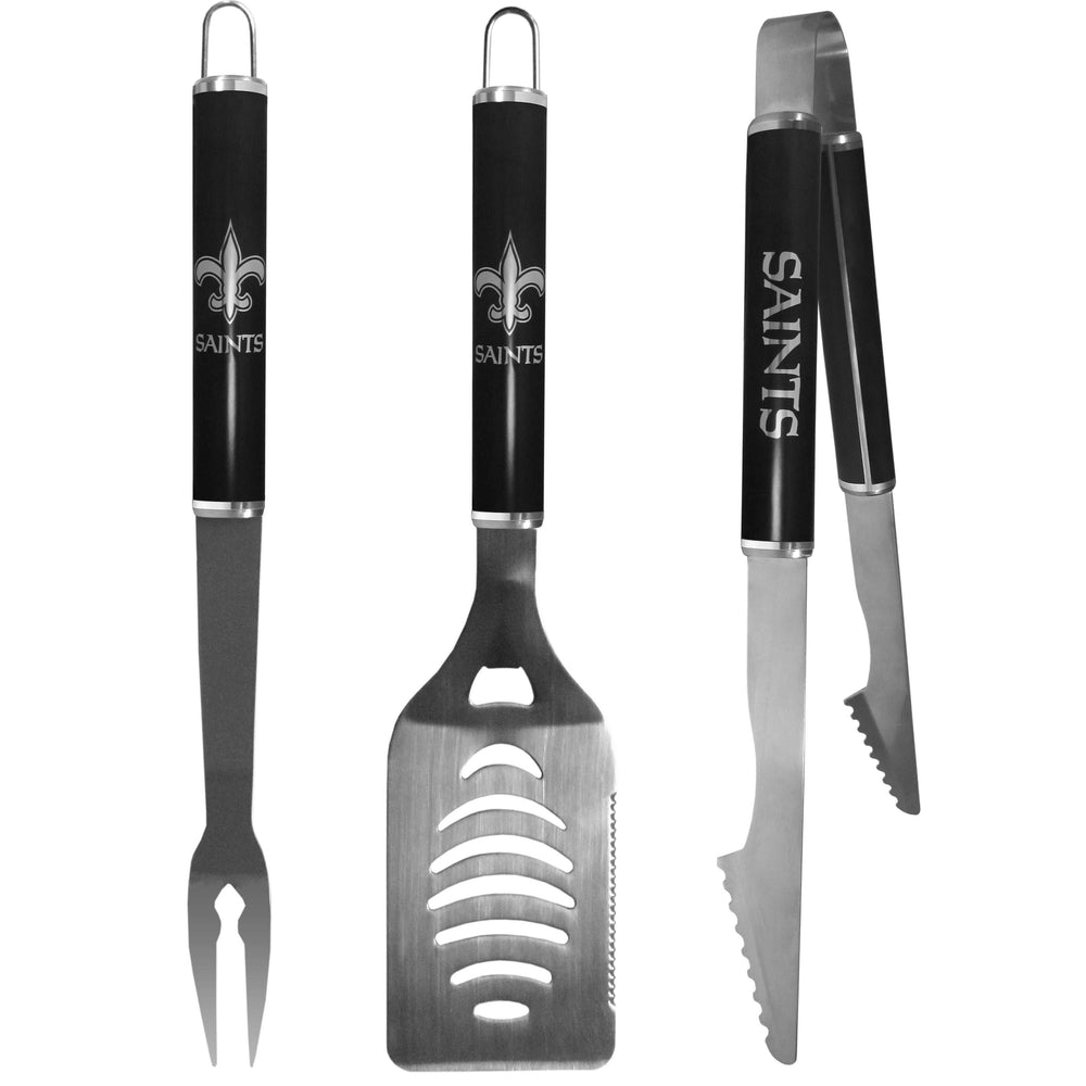 New Orleans Saints 3 pc Steel BBQ Set in Black - New Orleans Saints - Flyclothing LLC