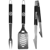 Pittsburgh Steelers 3 pc Steel BBQ Set in Black - Pittsburgh Steelers - Flyclothing LLC