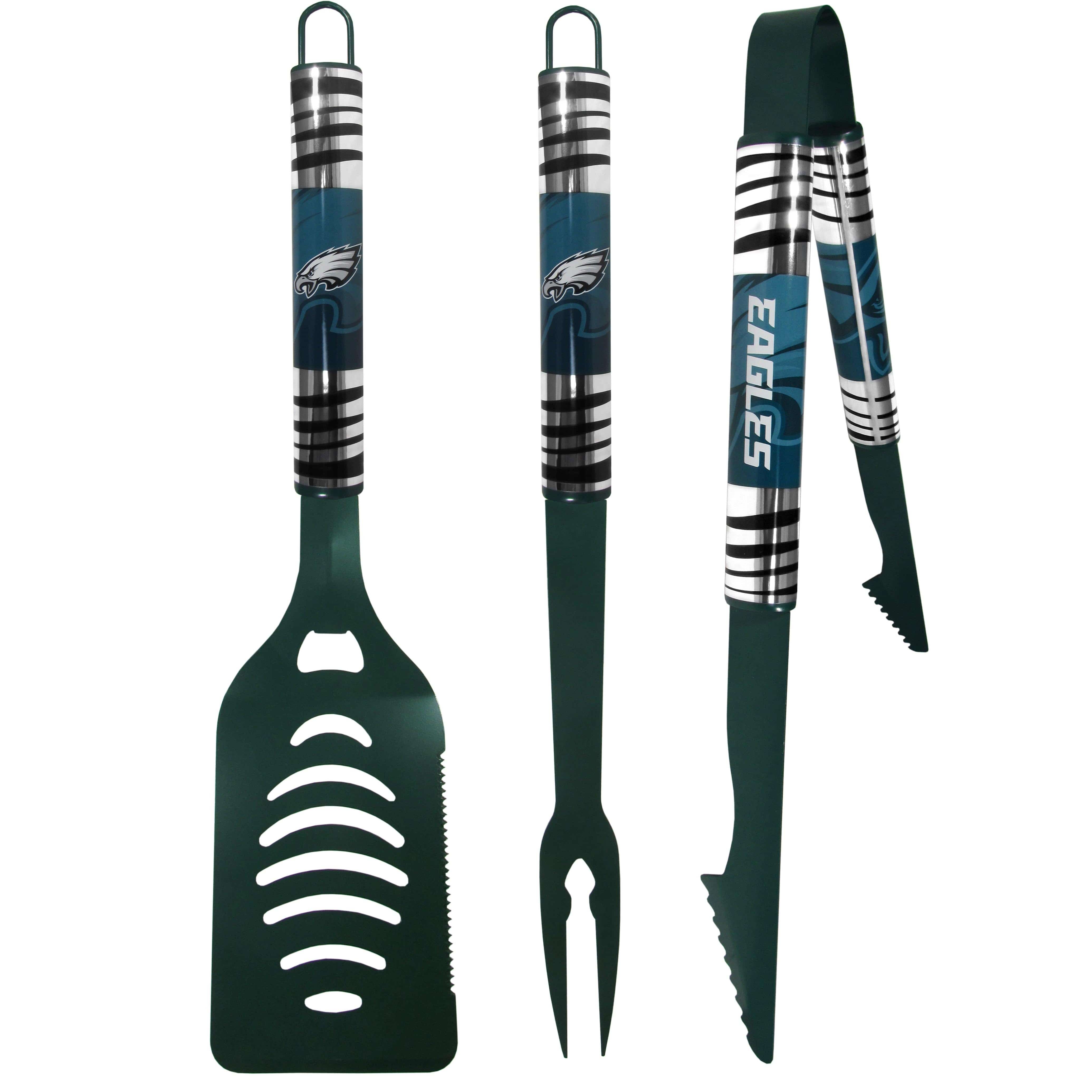 Philadelphia Eagles 3 pc Color BBQ Tool Set