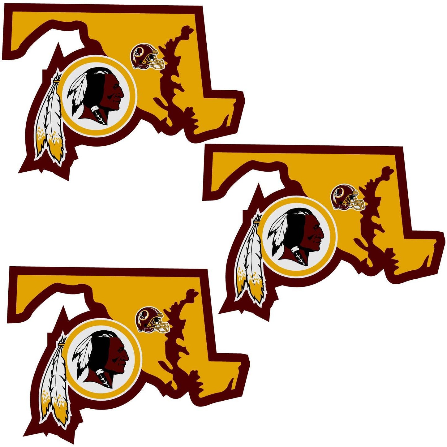 Washington Commanders Home State Decal, 3pk - Siskiyou Buckle - Flyclothing LLC