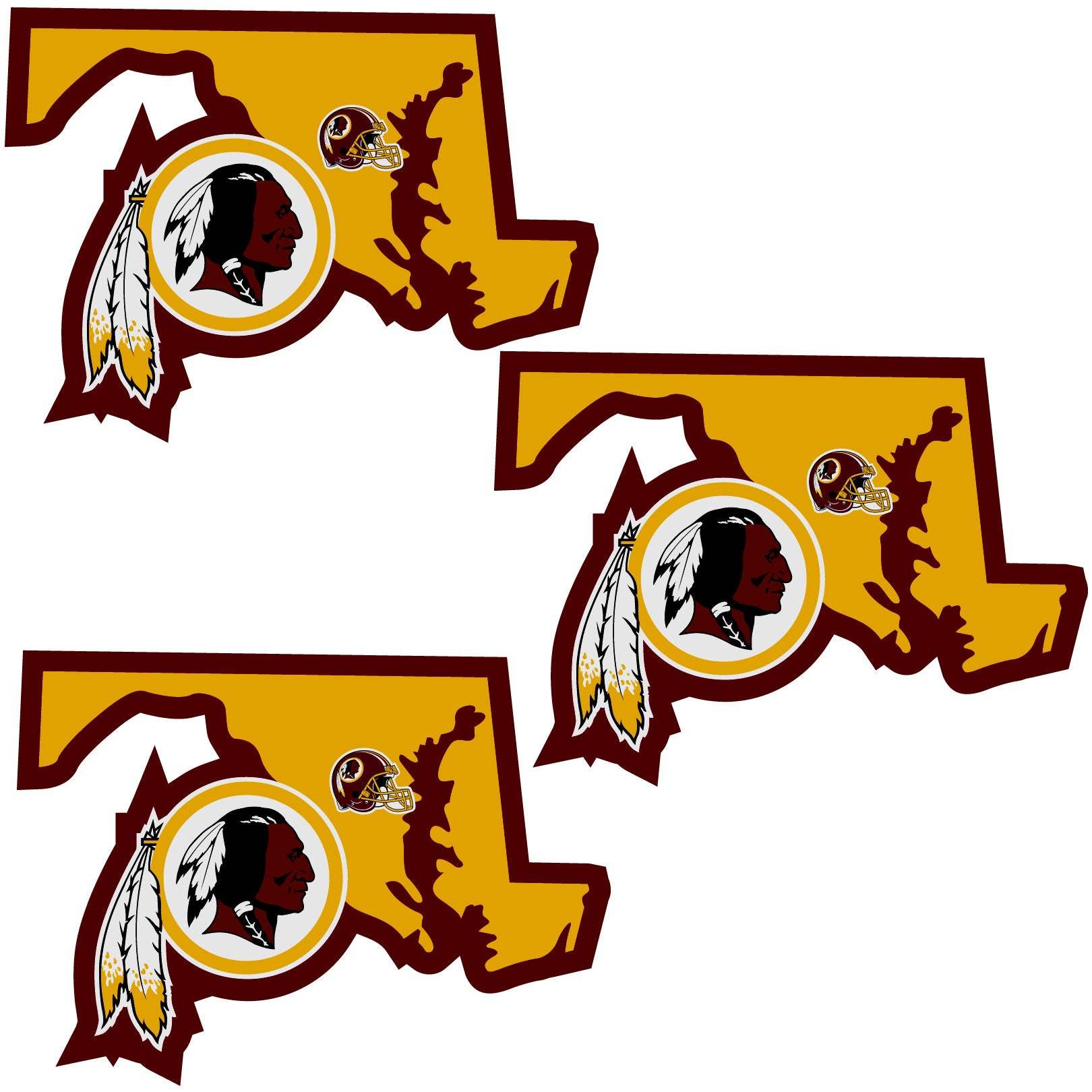 Washington Commanders Home State Decal, 3pk - Siskiyou Buckle - Flyclothing LLC